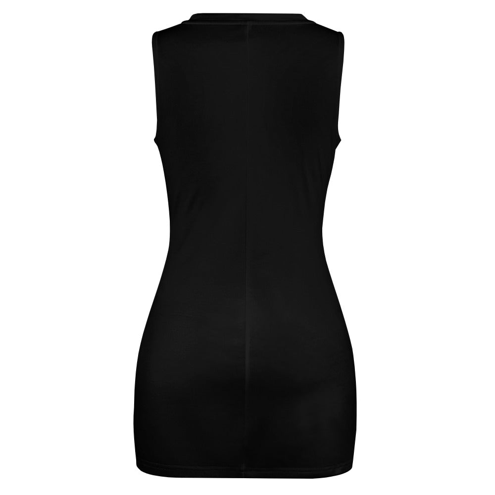 Black skirt designed for Cross-Fit enthusiasts, featuring a navel-baring