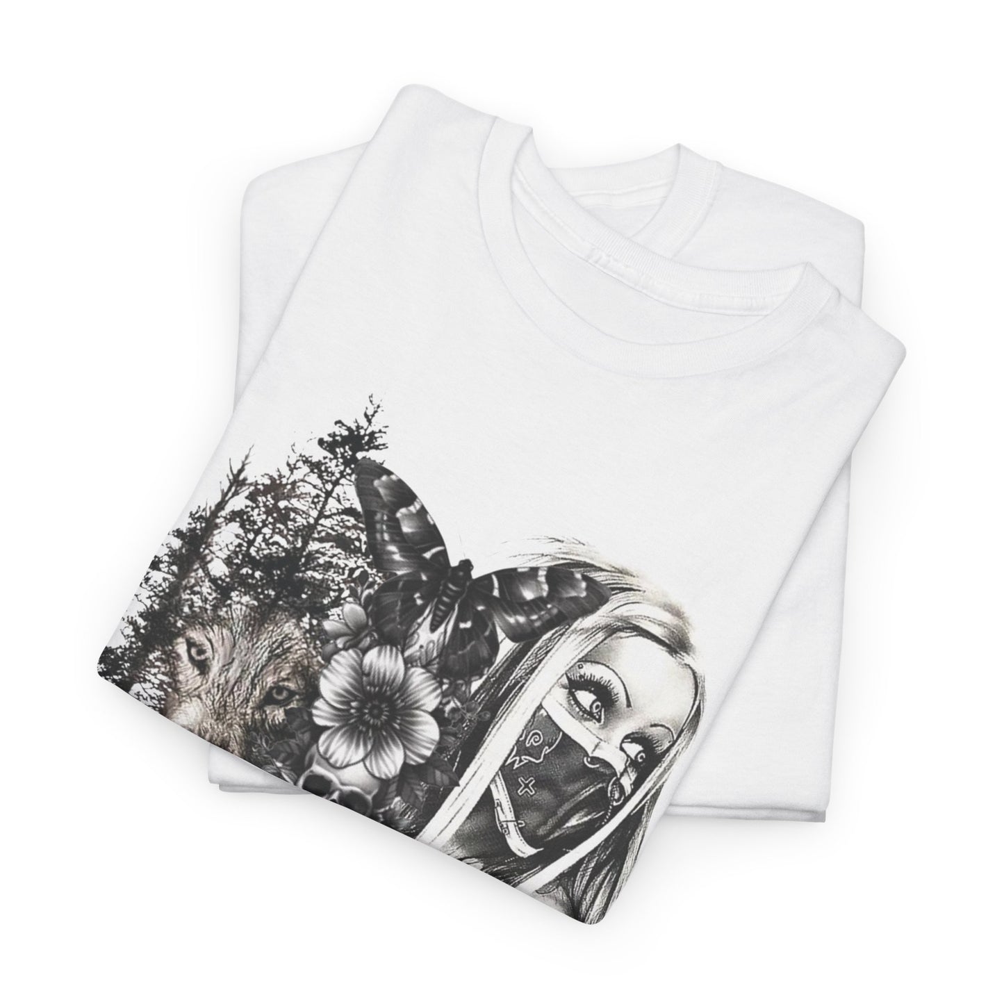 Gothic Art Unisex Heavy Cotton Tee, Vintage Graphic Shirt, Alternative Fashion Top, Edgy Casual Wear, Unique Gift Idea