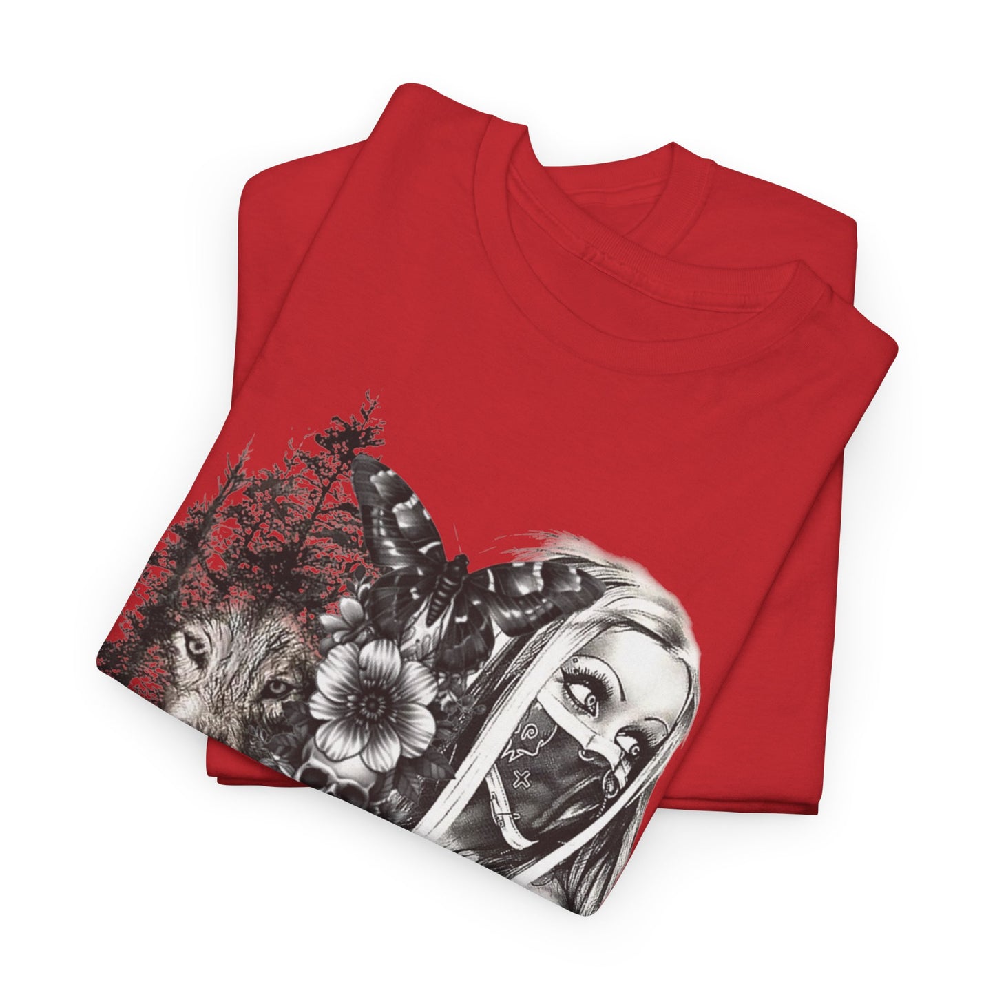 Gothic Art Unisex Heavy Cotton Tee, Vintage Graphic Shirt, Alternative Fashion Top, Edgy Casual Wear, Unique Gift Idea