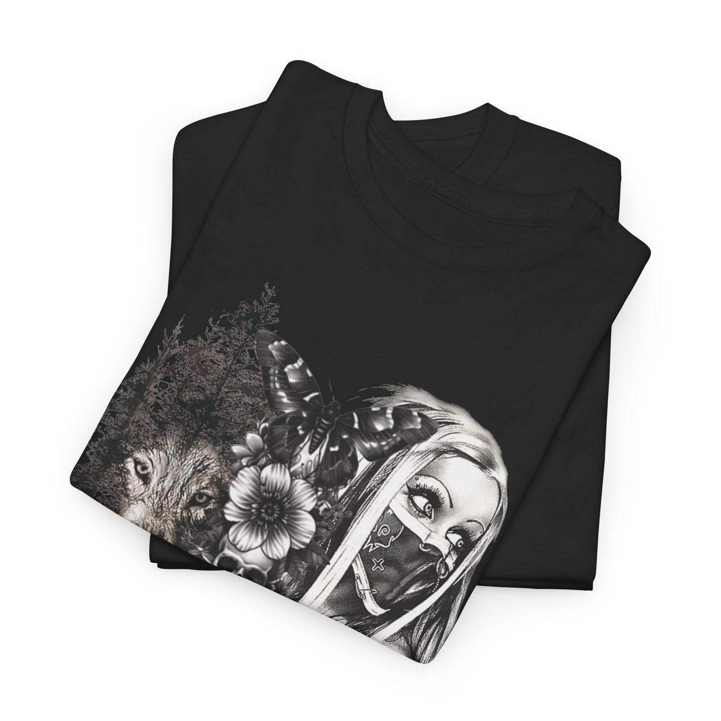 Gothic Art Unisex Heavy Cotton Tee, Vintage Graphic Shirt, Alternative Fashion Top, Edgy Casual Wear, Unique Gift Idea