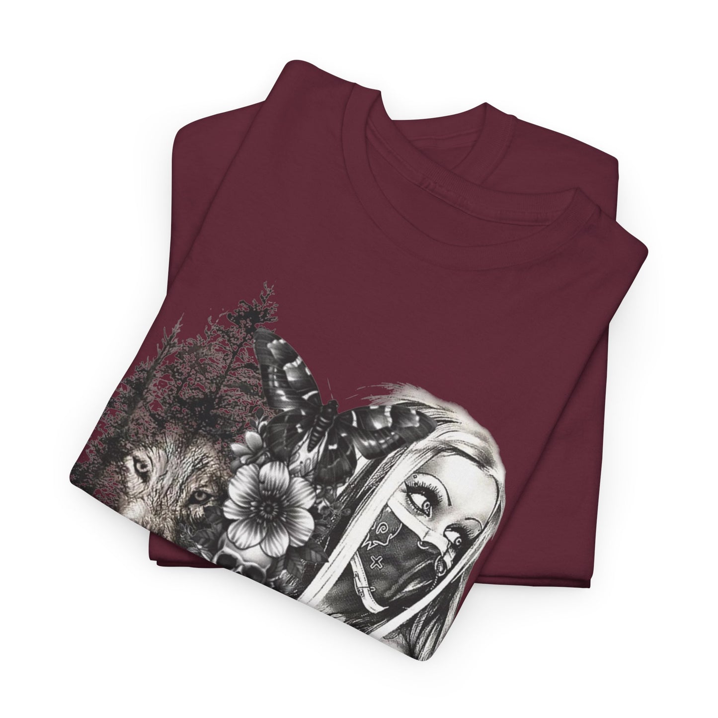 Gothic Art Unisex Heavy Cotton Tee, Vintage Graphic Shirt, Alternative Fashion Top, Edgy Casual Wear, Unique Gift Idea