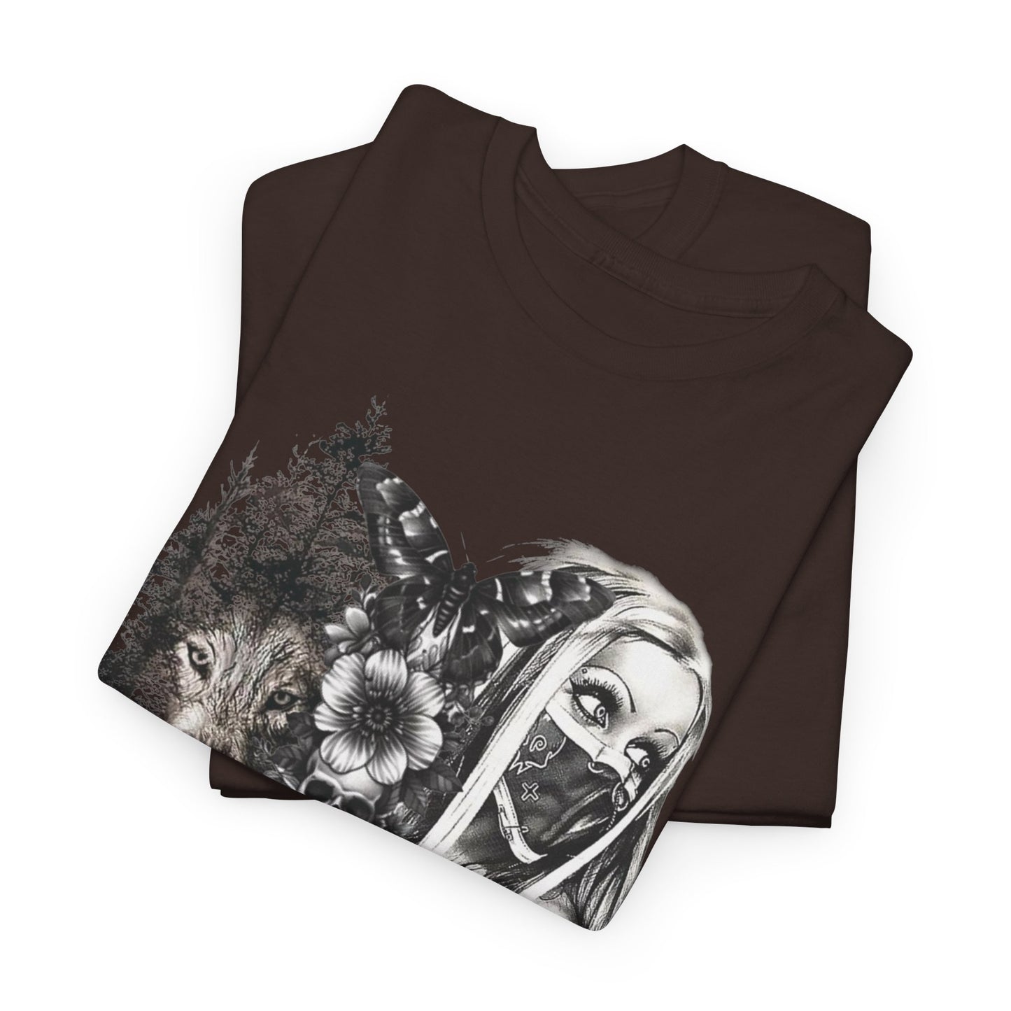Gothic Art Unisex Heavy Cotton Tee, Vintage Graphic Shirt, Alternative Fashion Top, Edgy Casual Wear, Unique Gift Idea