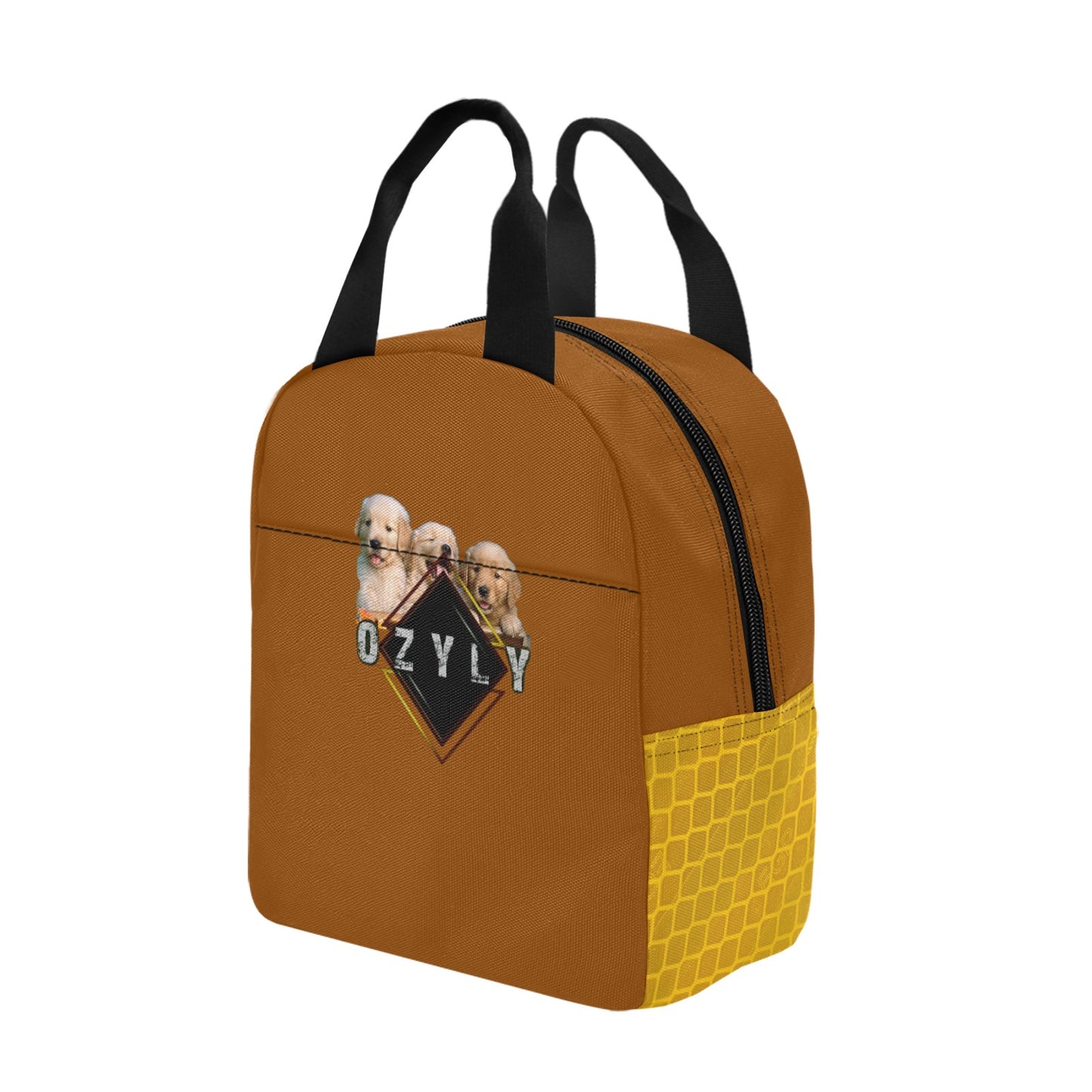 Brown Insulated Zipper Lunch Bag