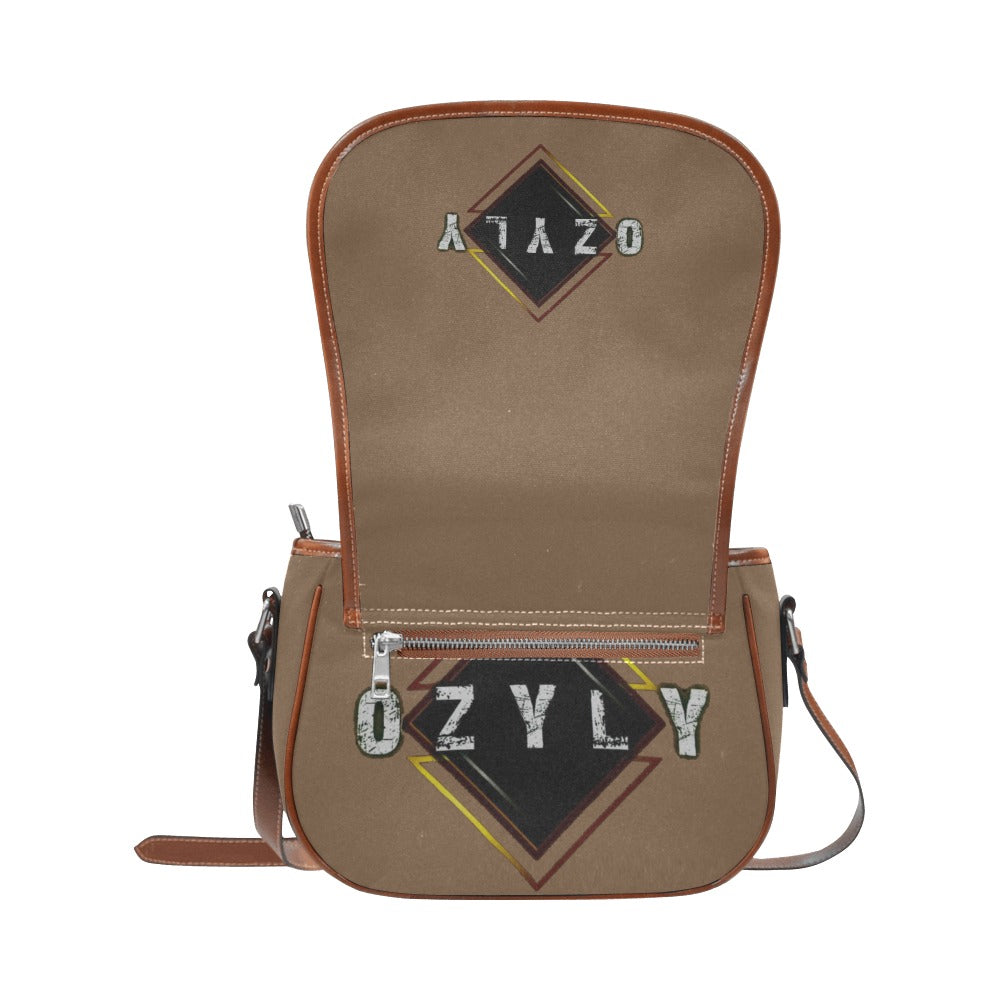 Brown Compact Saddle Bag with 'OZYLY' logo