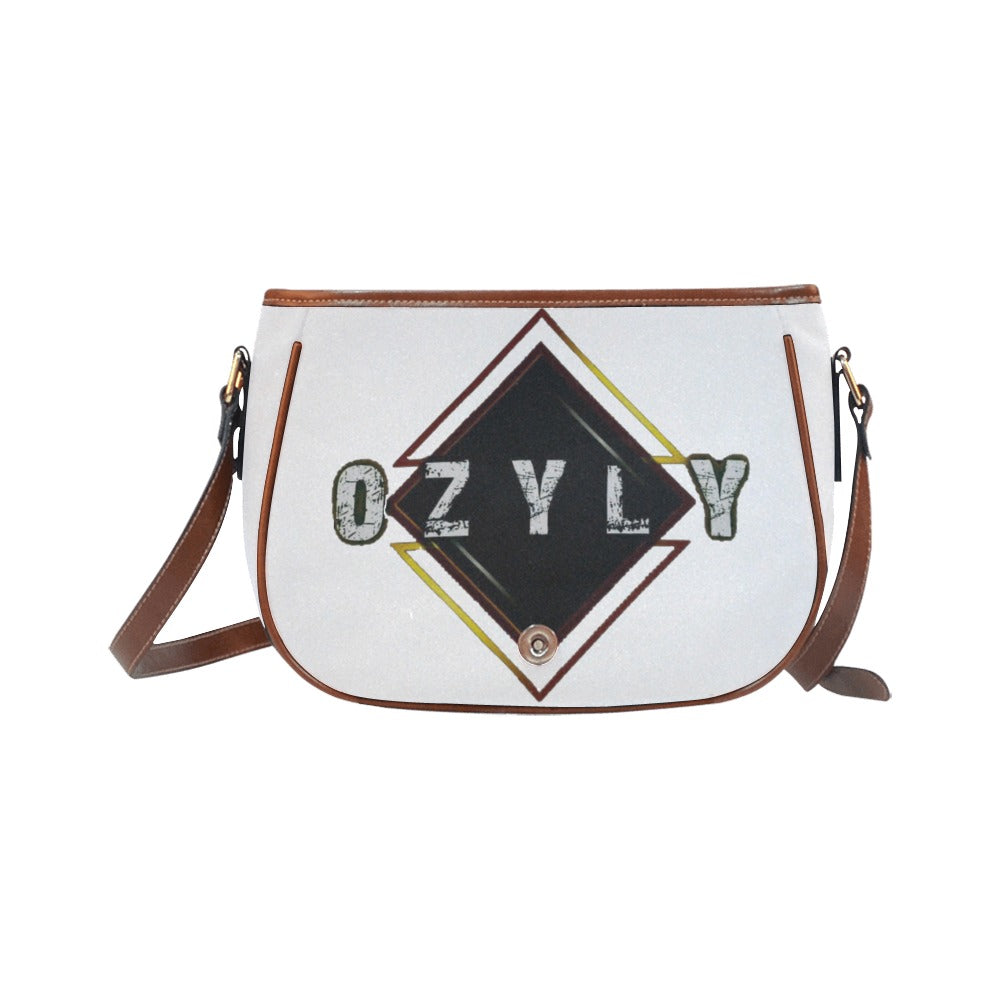 White Compact Saddle Bag with 'OZYLY' logo