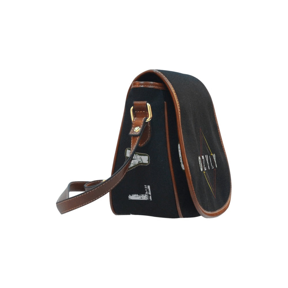 Black Compact Saddle Bag with 'OZYLY' logo