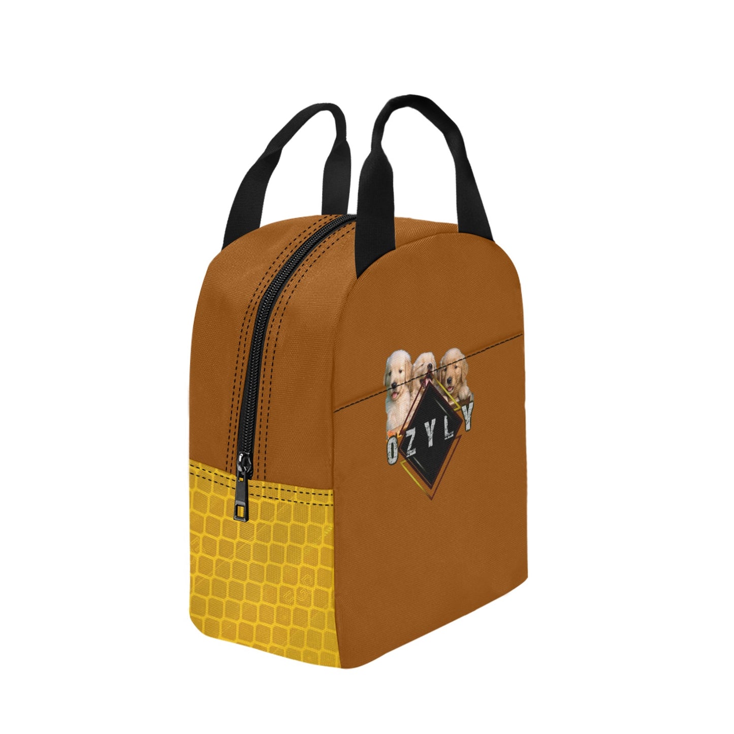 Brown Insulated Zipper Lunch Bag