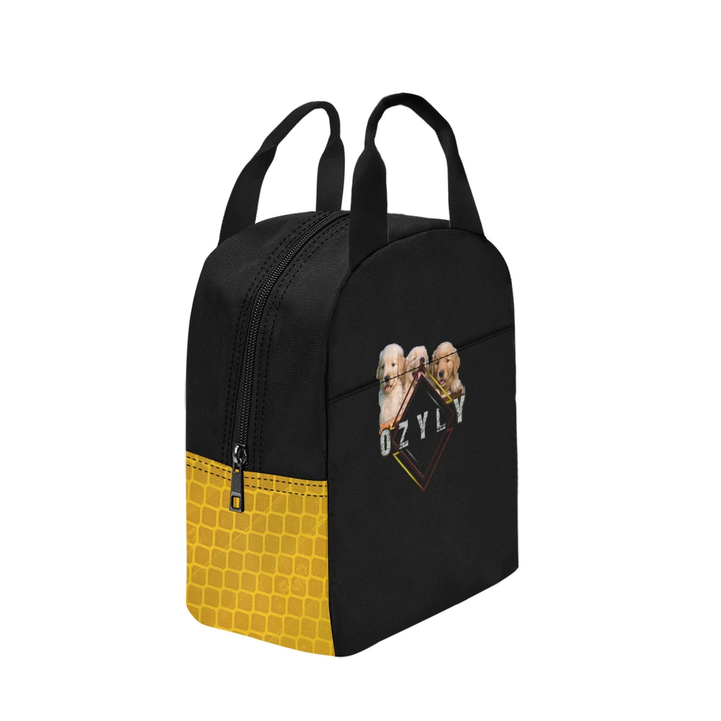 Black Insulated Zipper Lunch Bag