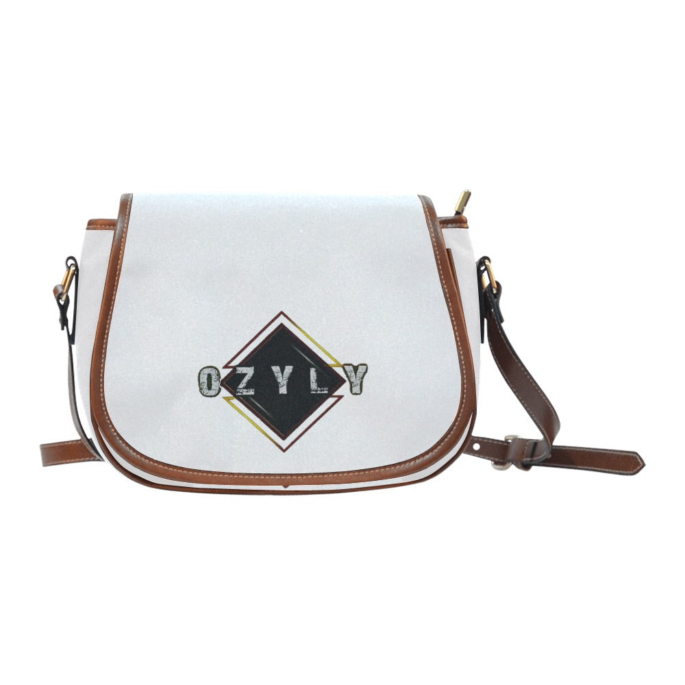 White Compact Saddle Bag with 'OZYLY' logo