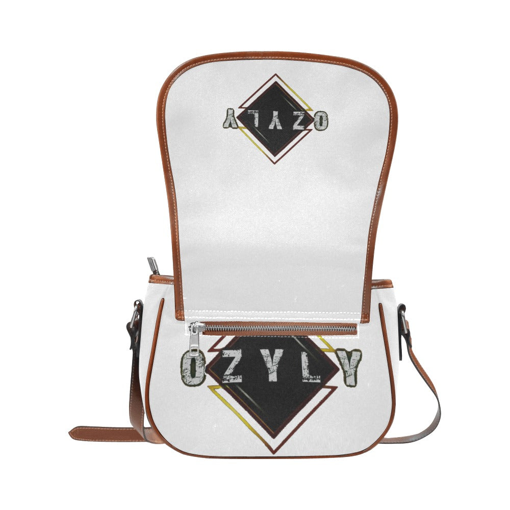 White Compact Saddle Bag with 'OZYLY' logo