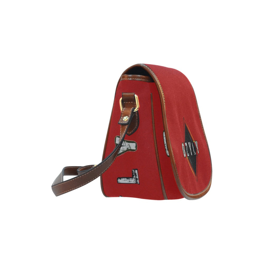 Red Compact Saddle Bag with 'OZYLY' logo on both side