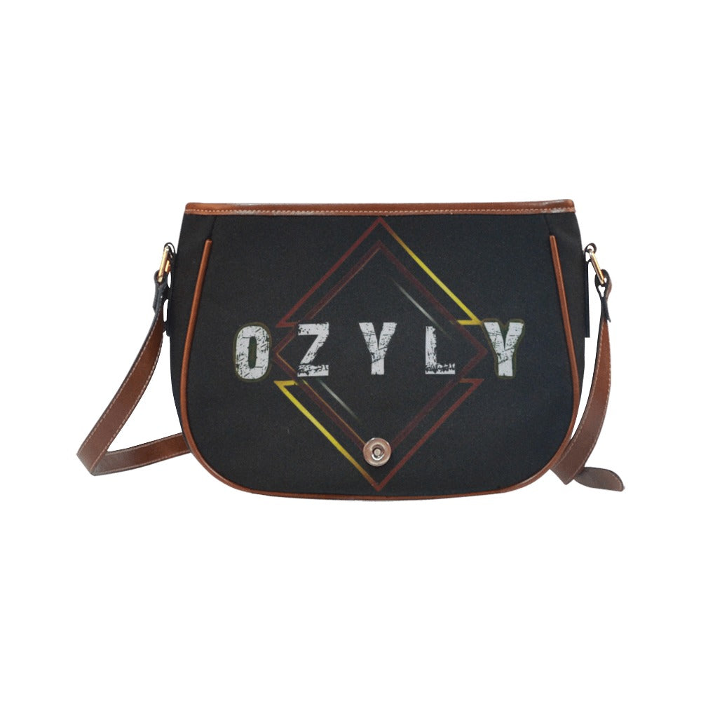 Black Compact Saddle Bag with 'OZYLY' logo