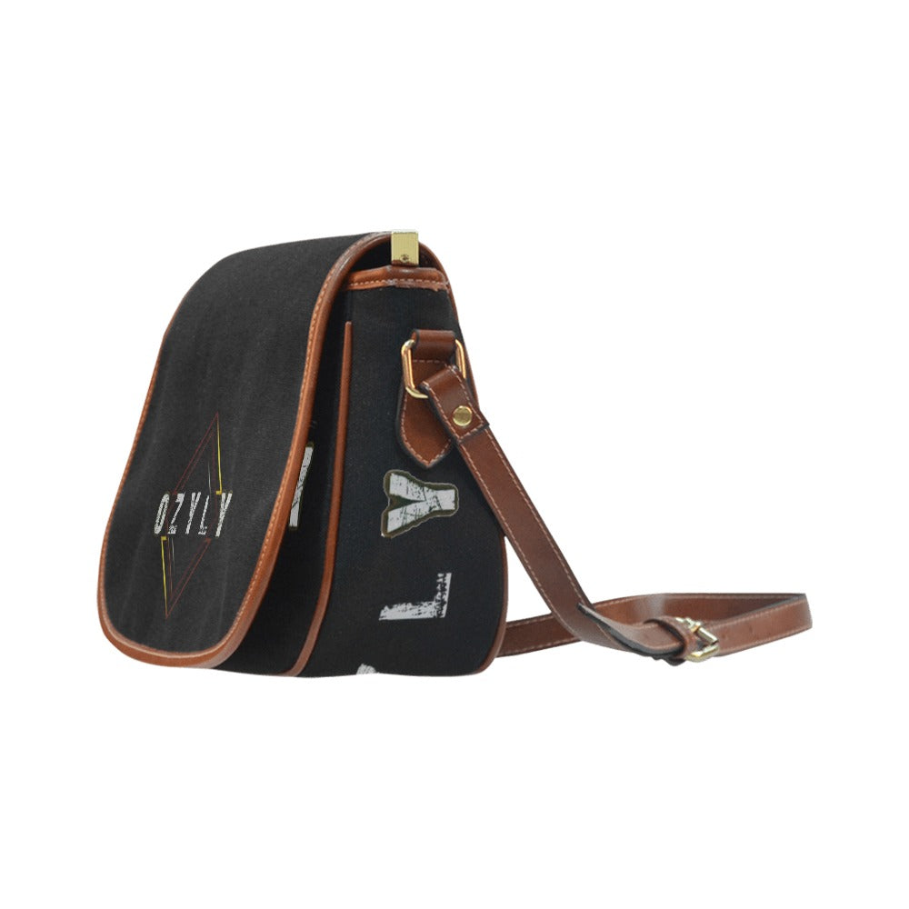 Black Compact Saddle Bag with 'OZYLY' logo