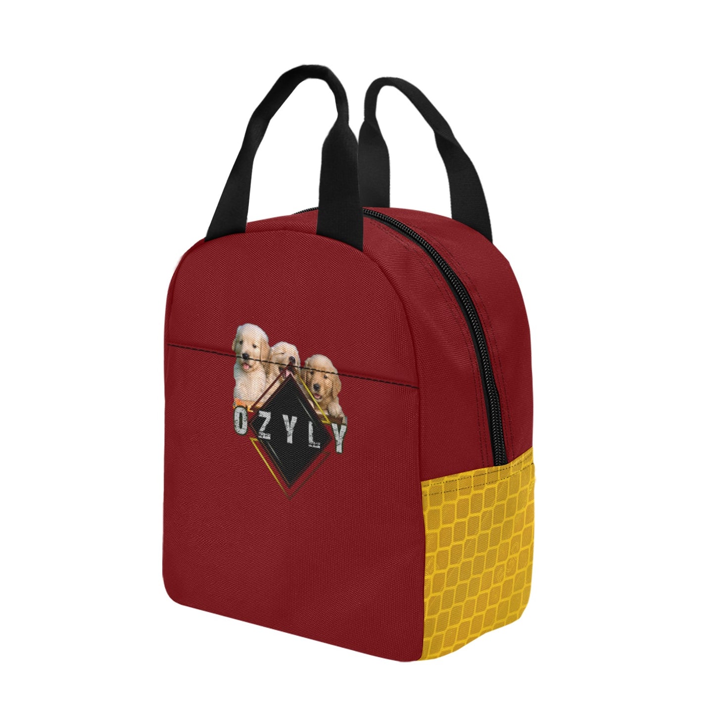 Red Insulated Zipper Lunch Bag