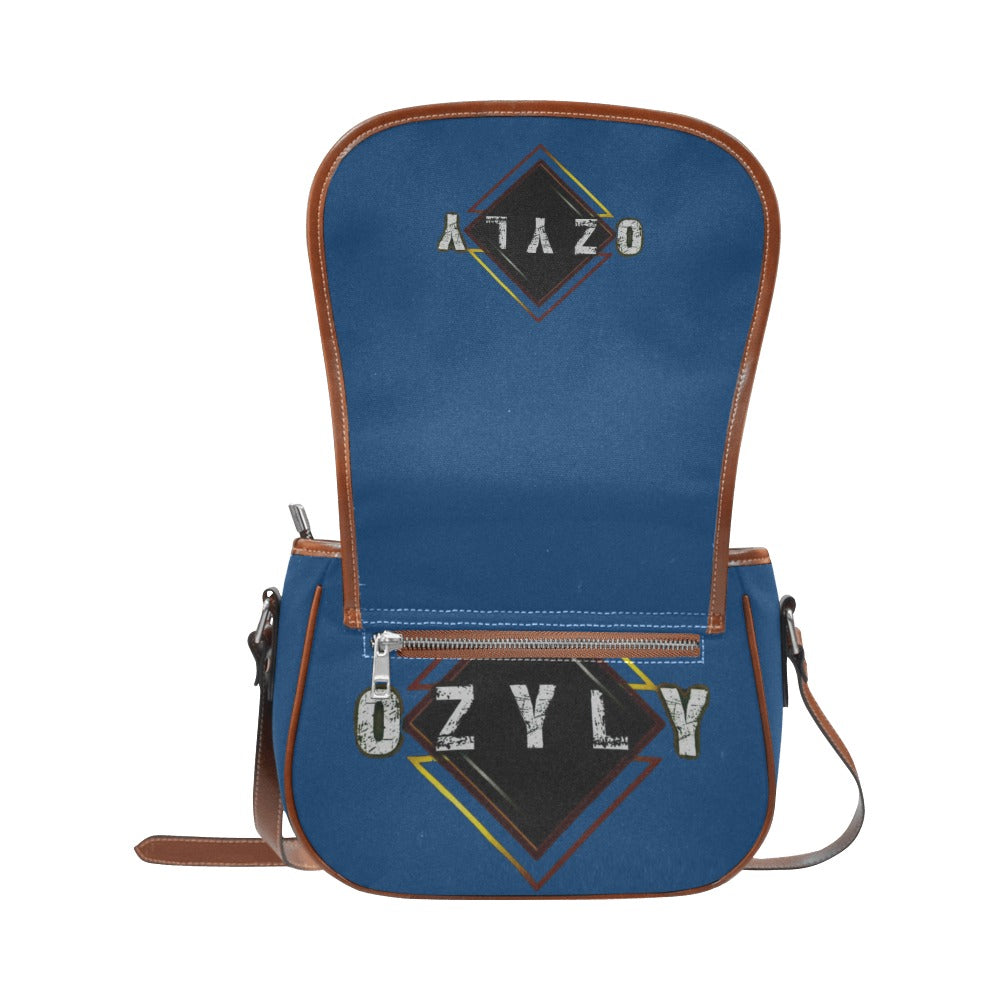 Blue Compact Saddle Bag with 'OZYLY' logo