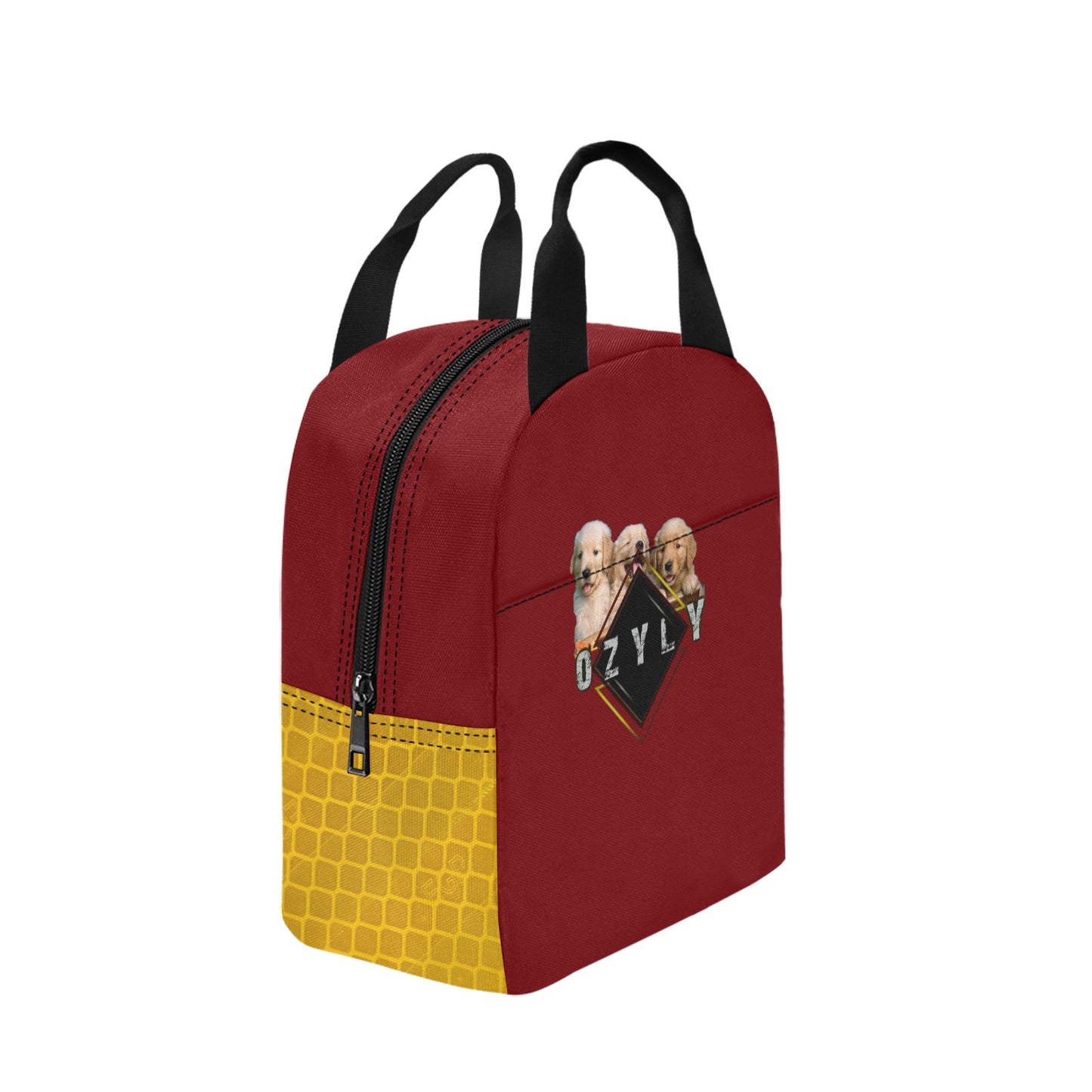 Red Insulated Zipper Lunch Bag