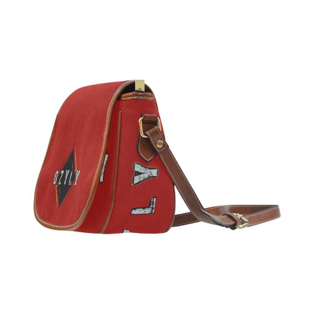 Red Compact Saddle Bag with OZYLY logo