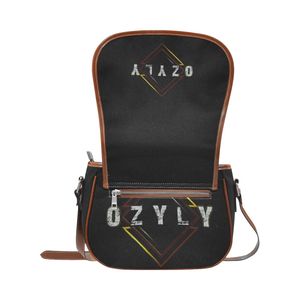 White Compact Saddle Bag with 'OZYLY' logo