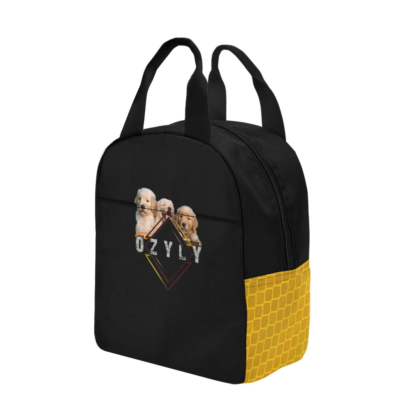 Black Insulated Zipper Lunch Bag