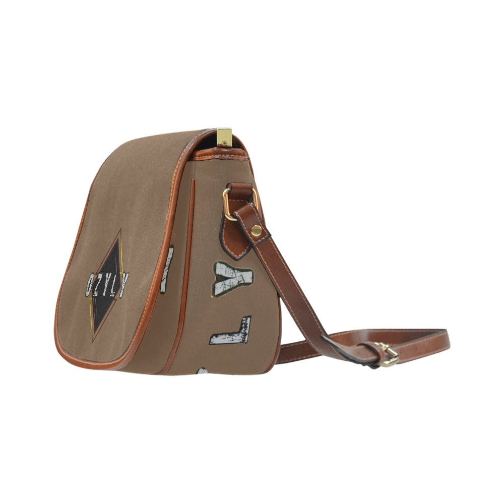 Brown Compact Saddle Bag with 'OZYLY' logo