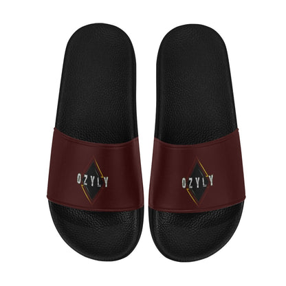 Maroon Men's Slide Sandals Brown Beach Slippers