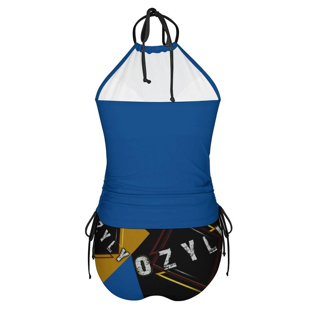 Blue Split Bikini Swimsuit