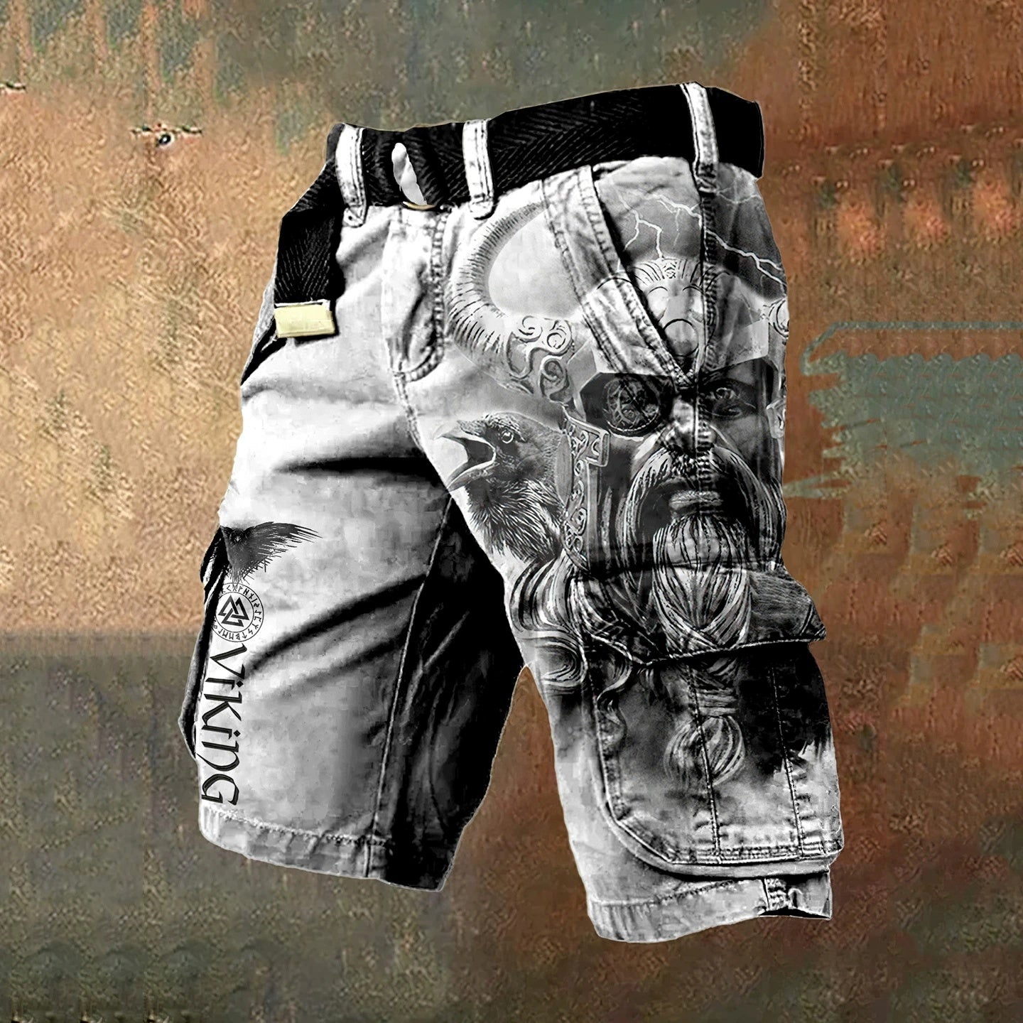 Trendy 3D Digital Printing Stylish Zipper Men's Shorts