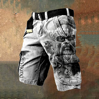 Trendy 3D Digital Printing Stylish Zipper Men's Shorts