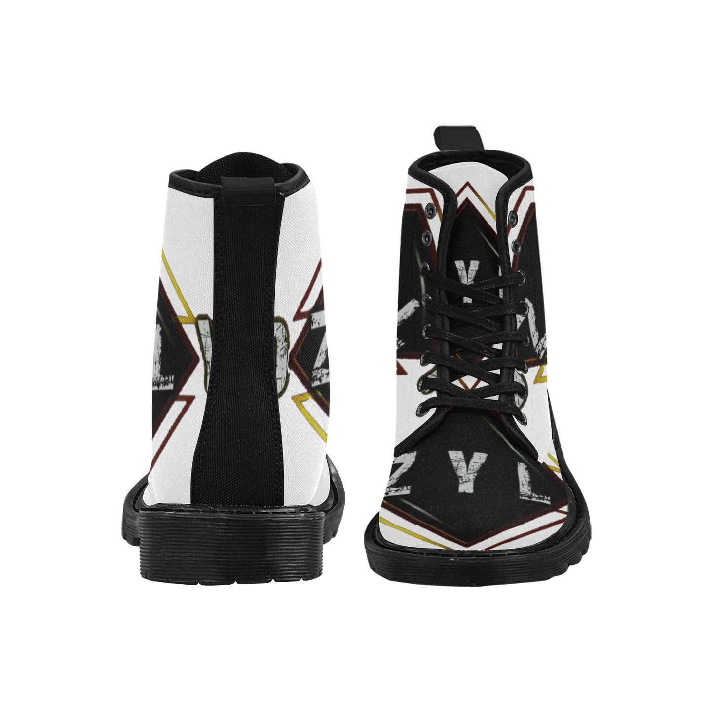 White Men's Lace Up Canvas Boots