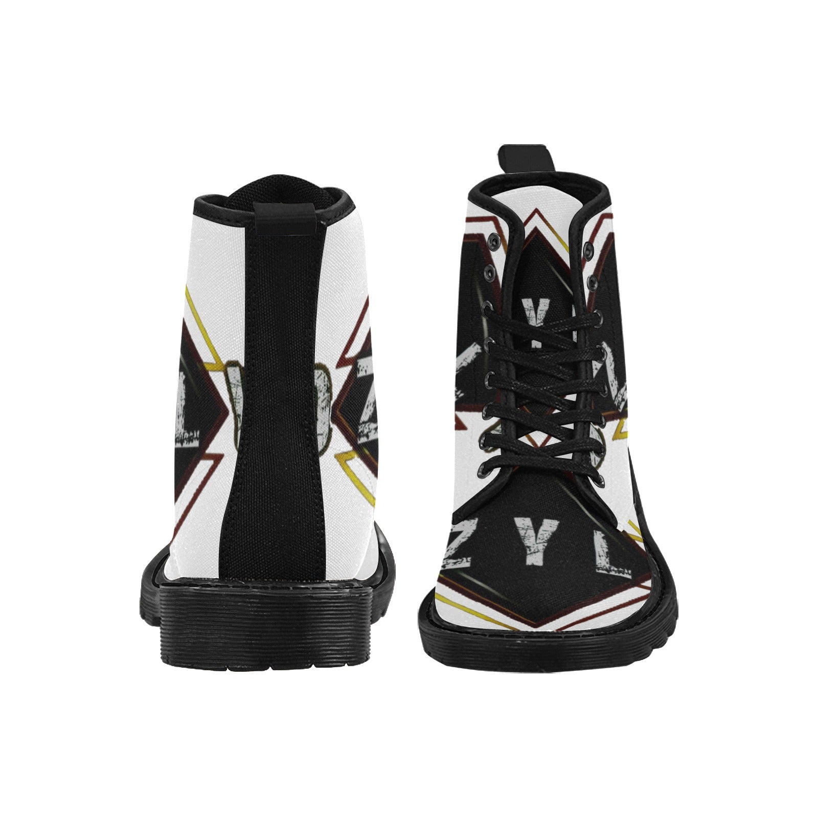 White Men's Lace Up Canvas Boots