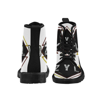 White Men's Lace Up Canvas Boots