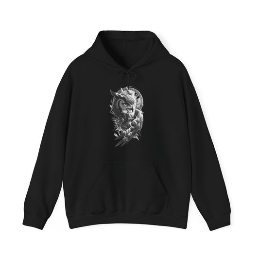 Mystical Animal Hooded Sweatshirt, Cozy Art Sweatshirt, Gift for Animal Lovers, Unique Hoodies, Fall Fashion, Art-Inspired Apparel