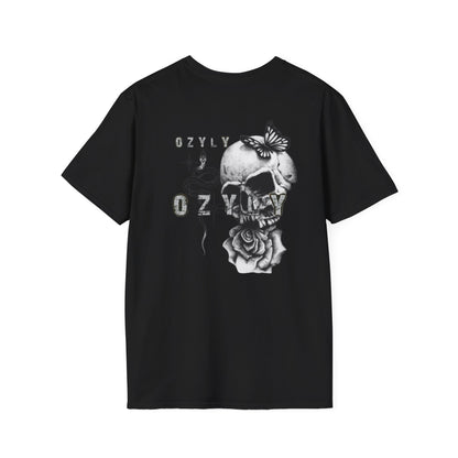 Copy of Copy of Skull and Butterfly Graphic Tee | Edgy Unisex Softstyle T-Shirt for Music Lovers, Gift for Halloween, Alternative Fashion