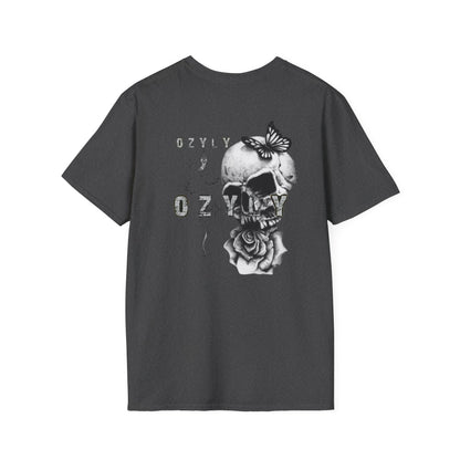 Copy of Copy of Skull and Butterfly Graphic Tee | Edgy Unisex Softstyle T-Shirt for Music Lovers, Gift for Halloween, Alternative Fashion