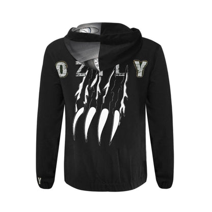 Bear Claws on Black Men Hoodie with OZYLY name
