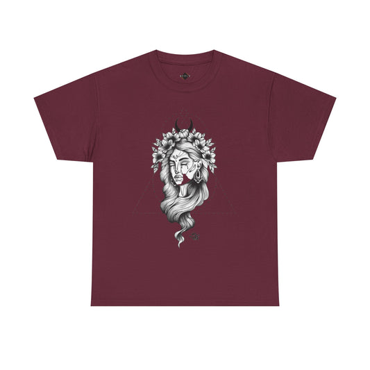 Bohemian Goddess Tee - Unisex Heavy Cotton Tee, Artistic Apparel, Spiritual Fashion, Unique Gift for Nature Lovers, Eclectic Style
