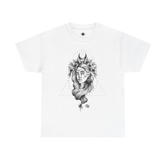 Bohemian Goddess Tee - Unisex Heavy Cotton Tee, Artistic Apparel, Spiritual Fashion, Unique Gift for Nature Lovers, Eclectic Style