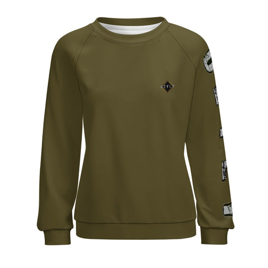 Pull col rond raglan