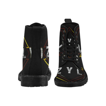 Black Men's Lace Up Canvas Boots