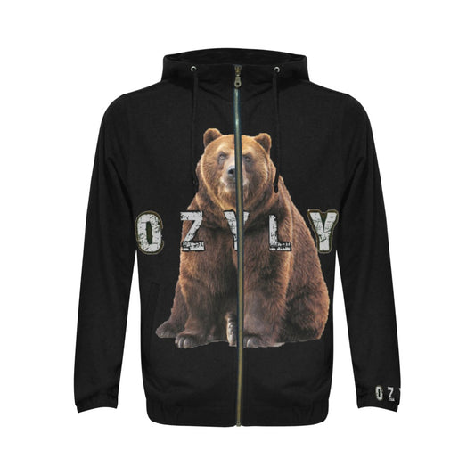 Bear Black Men's Full Zip Hoodie versatile and comfortable fit, crafted for everyday wear.