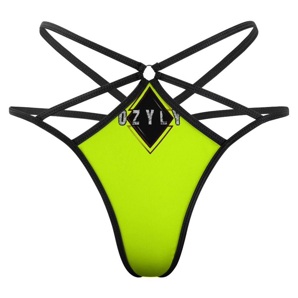 Yellow T-back 1 piece bikini