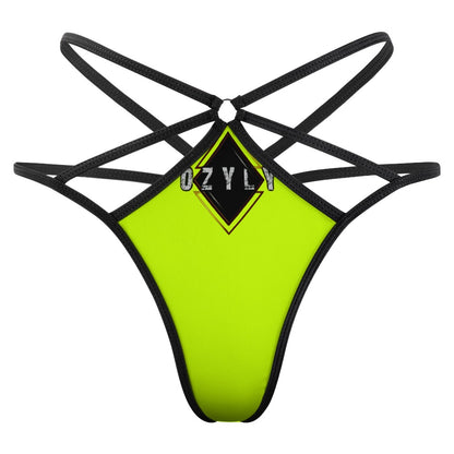 Yellow T-back 1 piece bikini