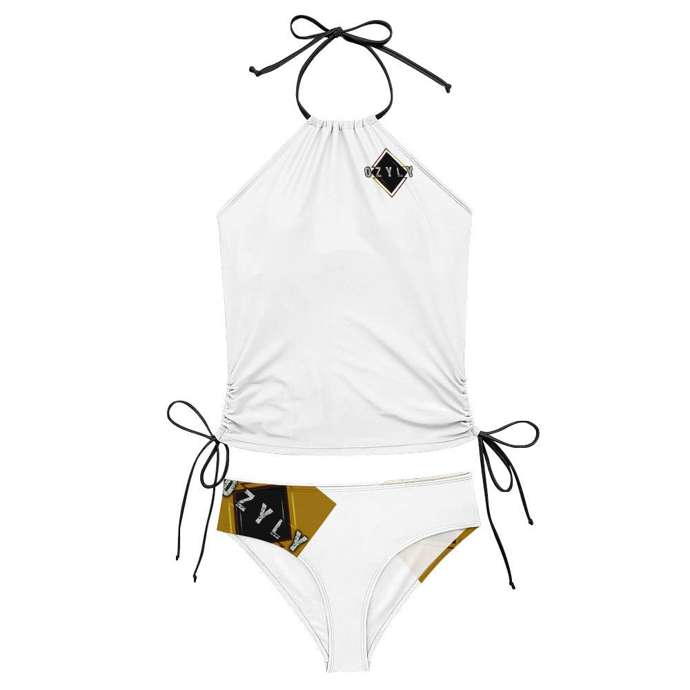 White New Split Bikini Swimsuit