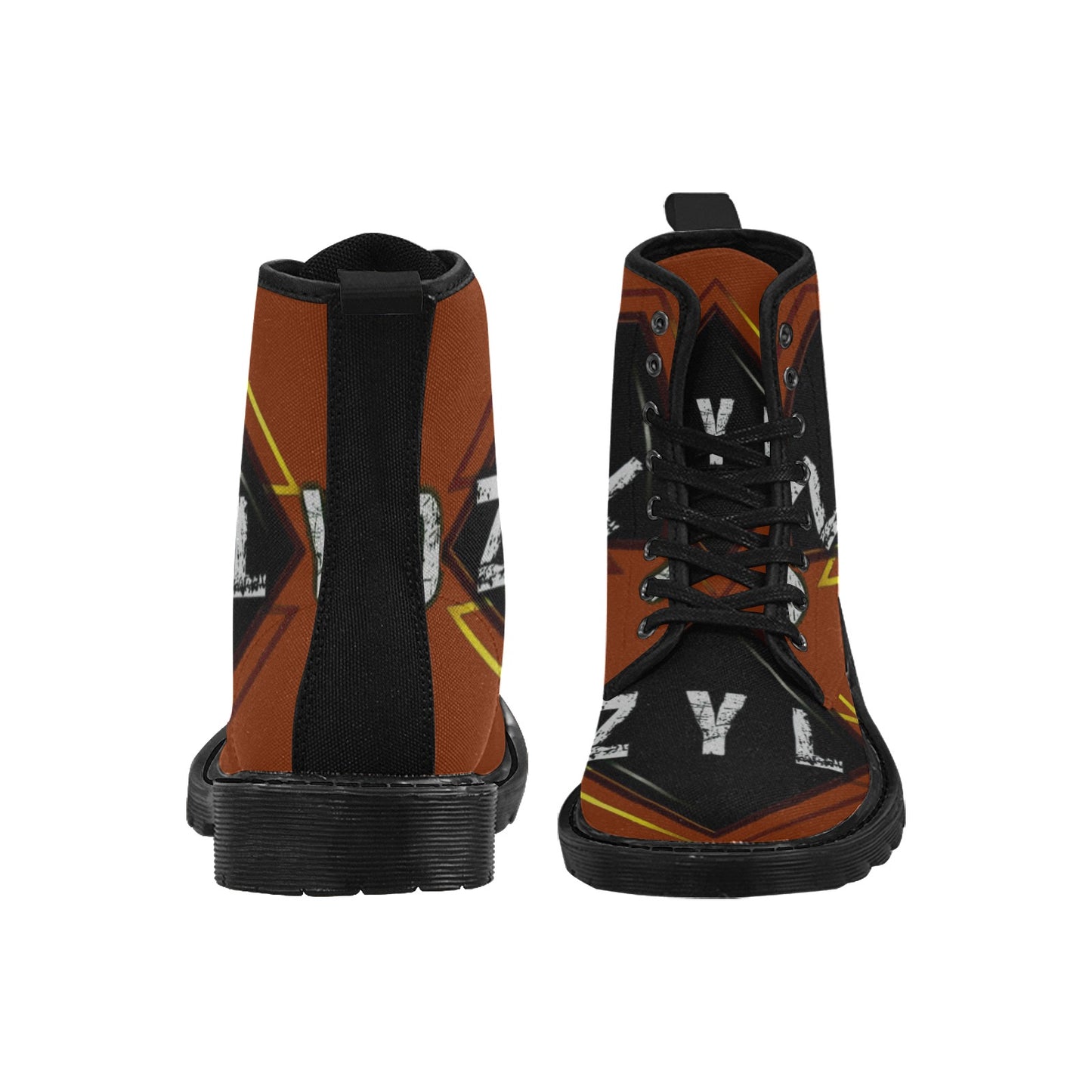 Brown Men's Lace Up Canvas Boots