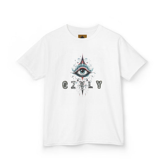 Mystical Eye Kids Tee, Classic Cotton Tee, Kids Graphic Shirt, Unique Kids Clothing, Eye Design T-Shirt, Gift for Young Adventurers
