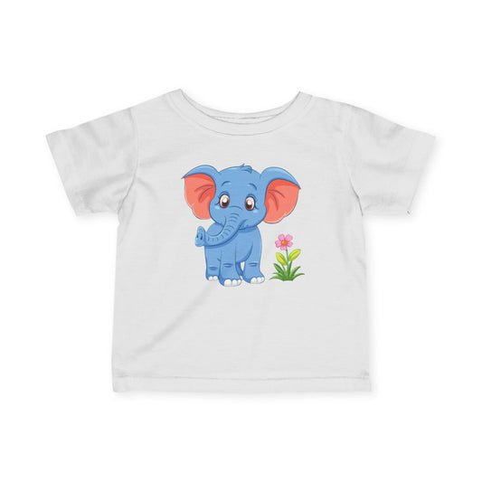 Adorable Elephant Infant T-Shirt - Cute Baby Tee, Toddler Shirt, Gift for New Parents, Baby Shower Outfit, Animal Print Top
