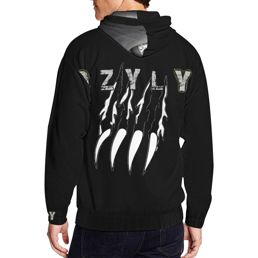Bear Claws on Black Men Hoodie with OZYLY name