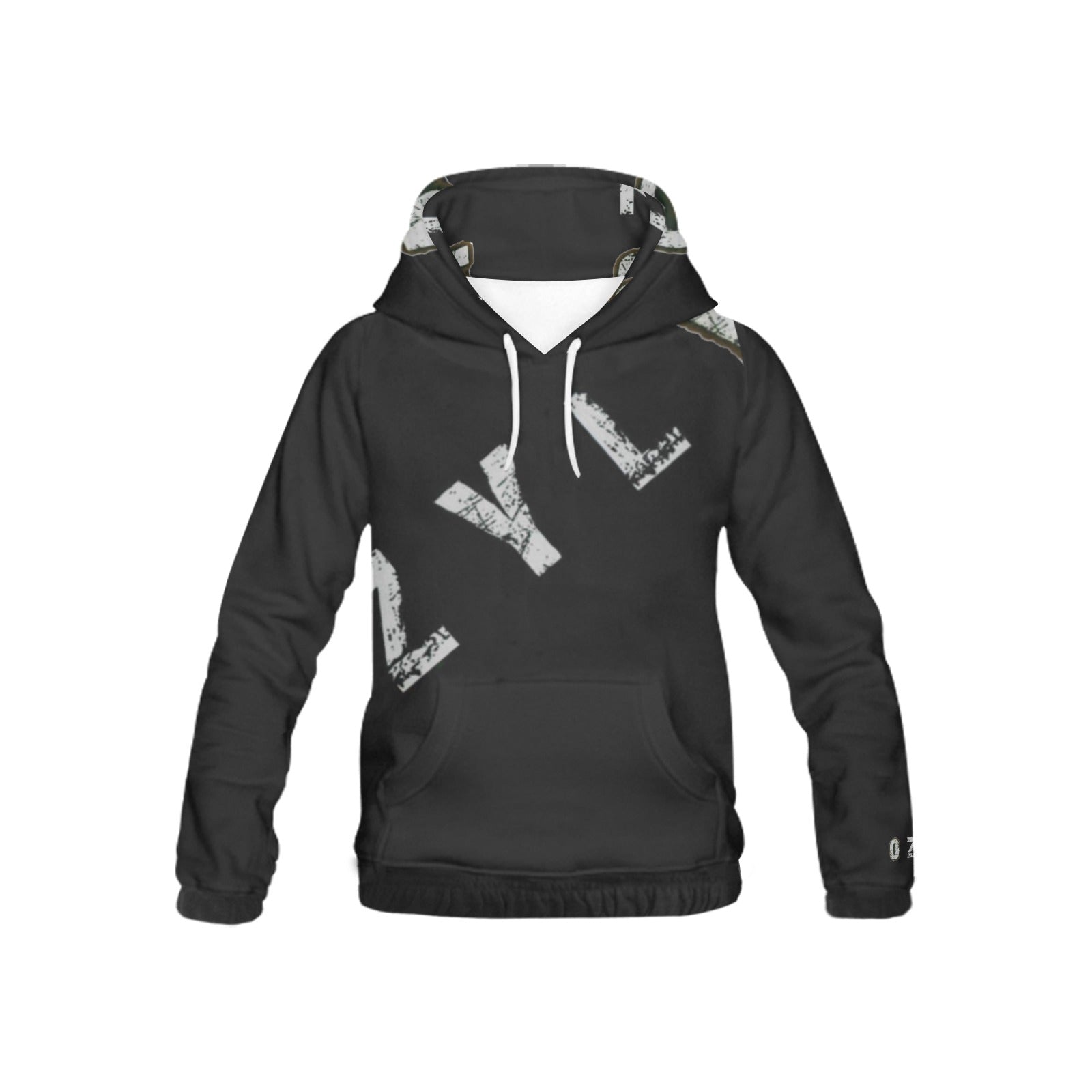 Black Youth Print Hoodie with ''OZYLY'' print