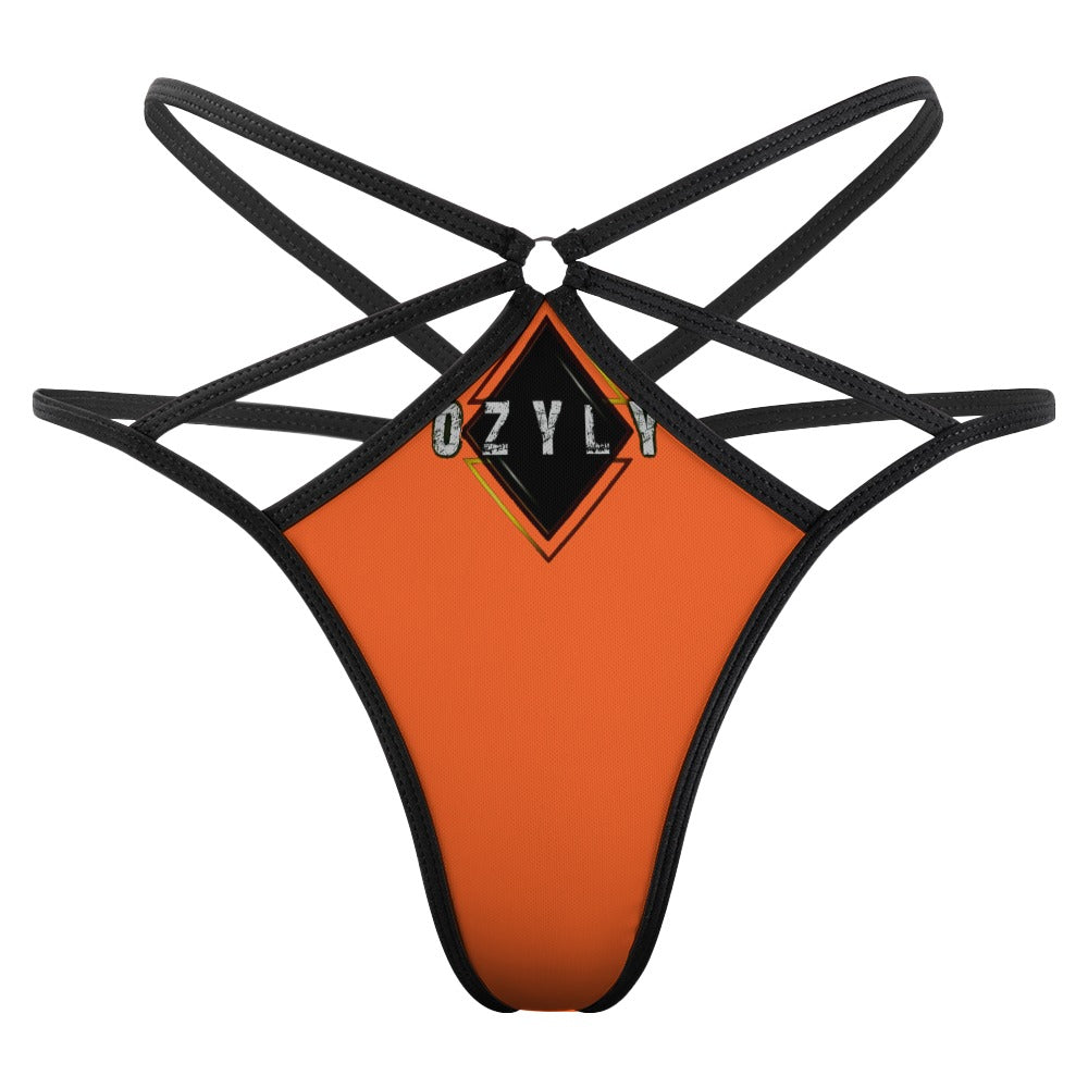 Orange T-back 1 piece bikini