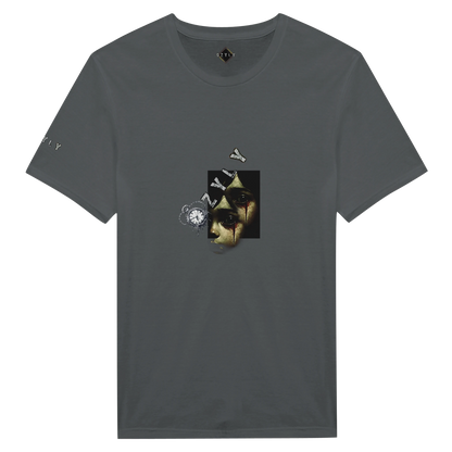 Grey Ghost face Portrait Print T-Shirt